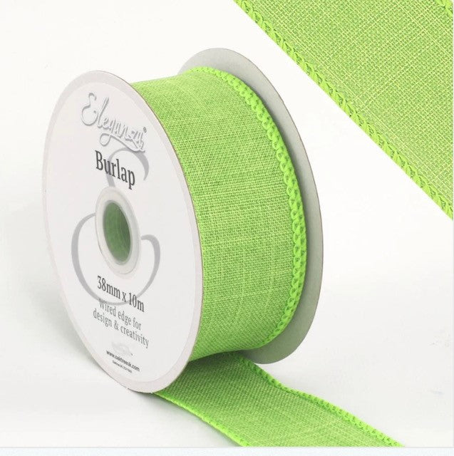 Wired Poly Burlap - 38mm & 63mm Various Colours Available