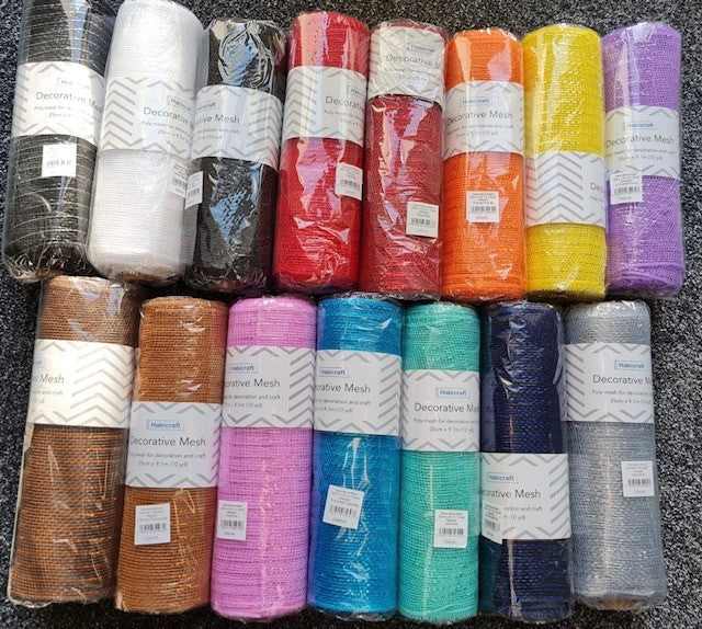 Economy Metallic Deco Mesh 25cm x 9.1m