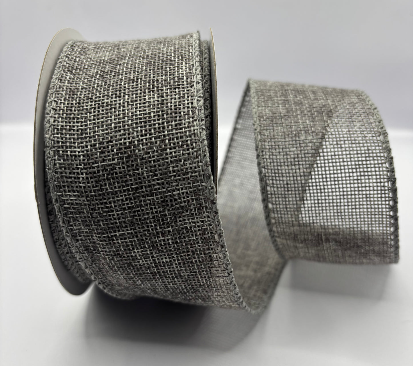 Jute Wired Grey Ribbon 50mm x 10 Mtrs