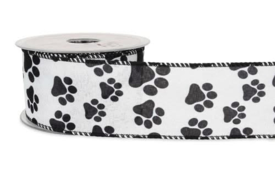 Paw print Wired Ribbon 2.5" - £1 per metre