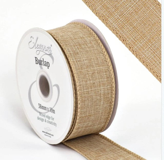 Wired Poly Burlap - 38mm & 63mm Various Colours Available