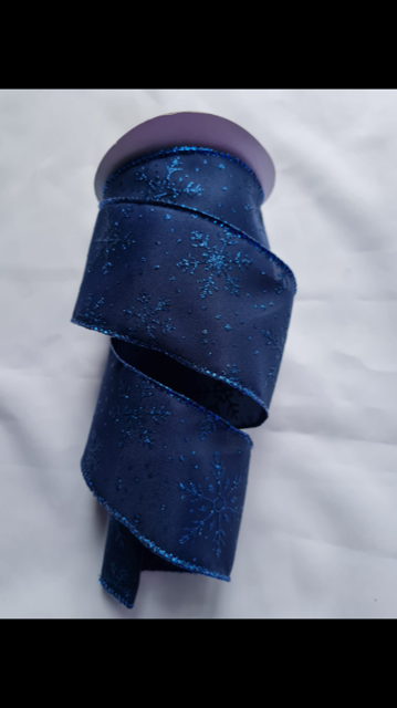 Christmas Snowflake Wired Ribbon 2.5" x 10 yards