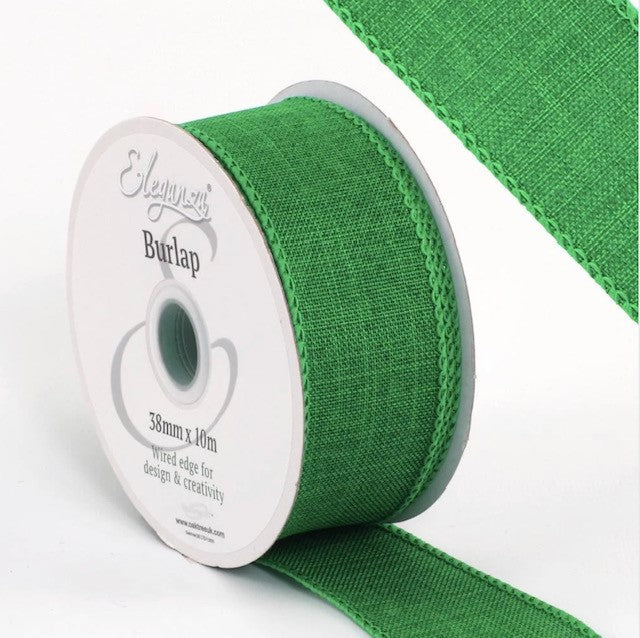 Wired Poly Burlap - 38mm & 63mm Various Colours Available
