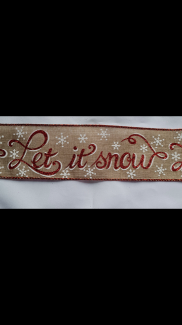 Christmas Let It Snow Wired Ribbon 2.5" x 10 yards