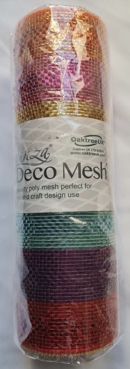 Metallic Rainbow Deco Mesh 10" x 10 yards