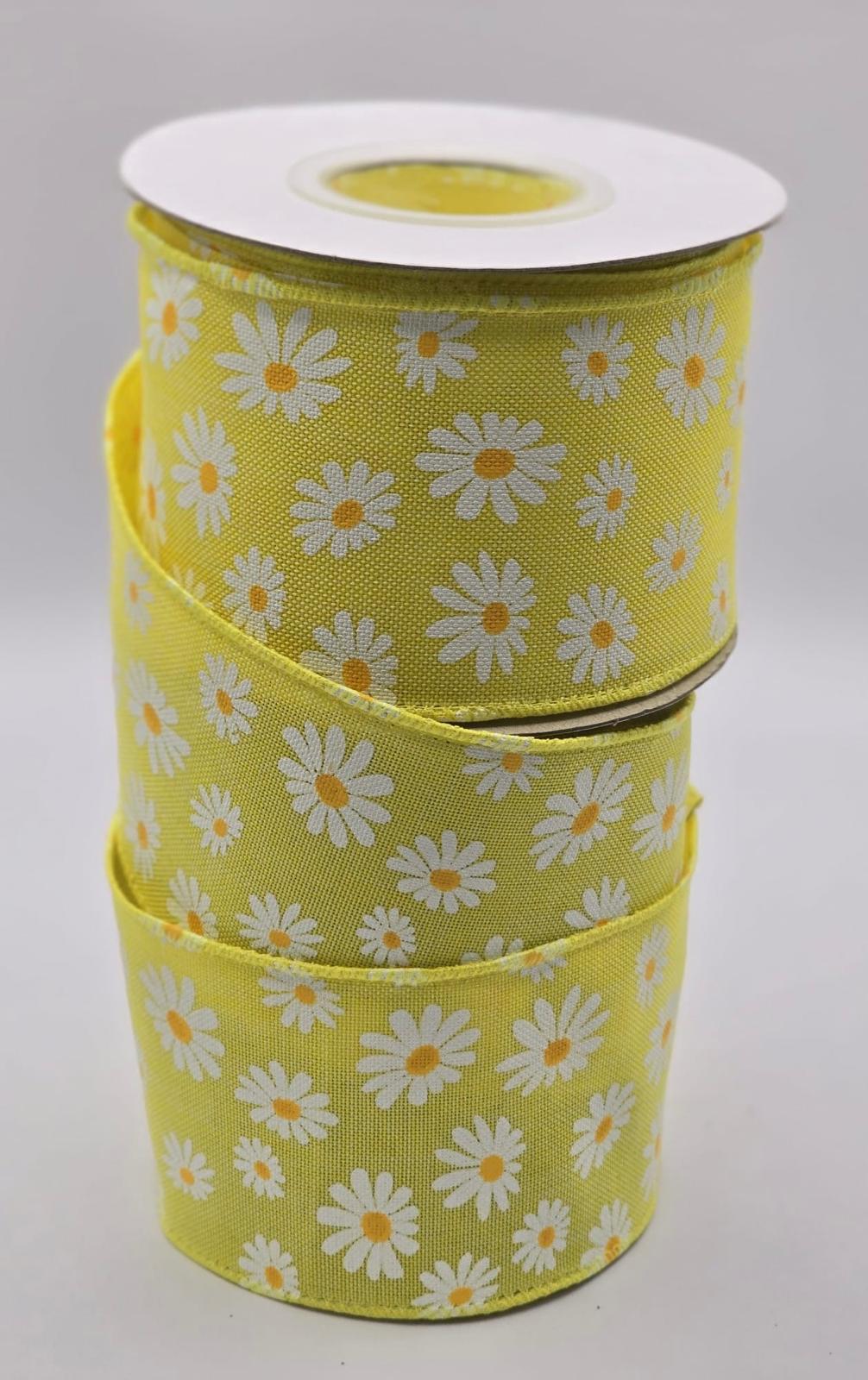 Wired Daisy Ribbon 2.5" - £1 per metre