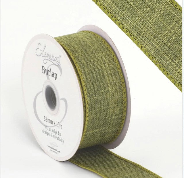 Wired Poly Burlap - 38mm & 63mm Various Colours Available