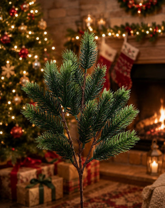 Xmas Pine Pic Two Tone 42cm