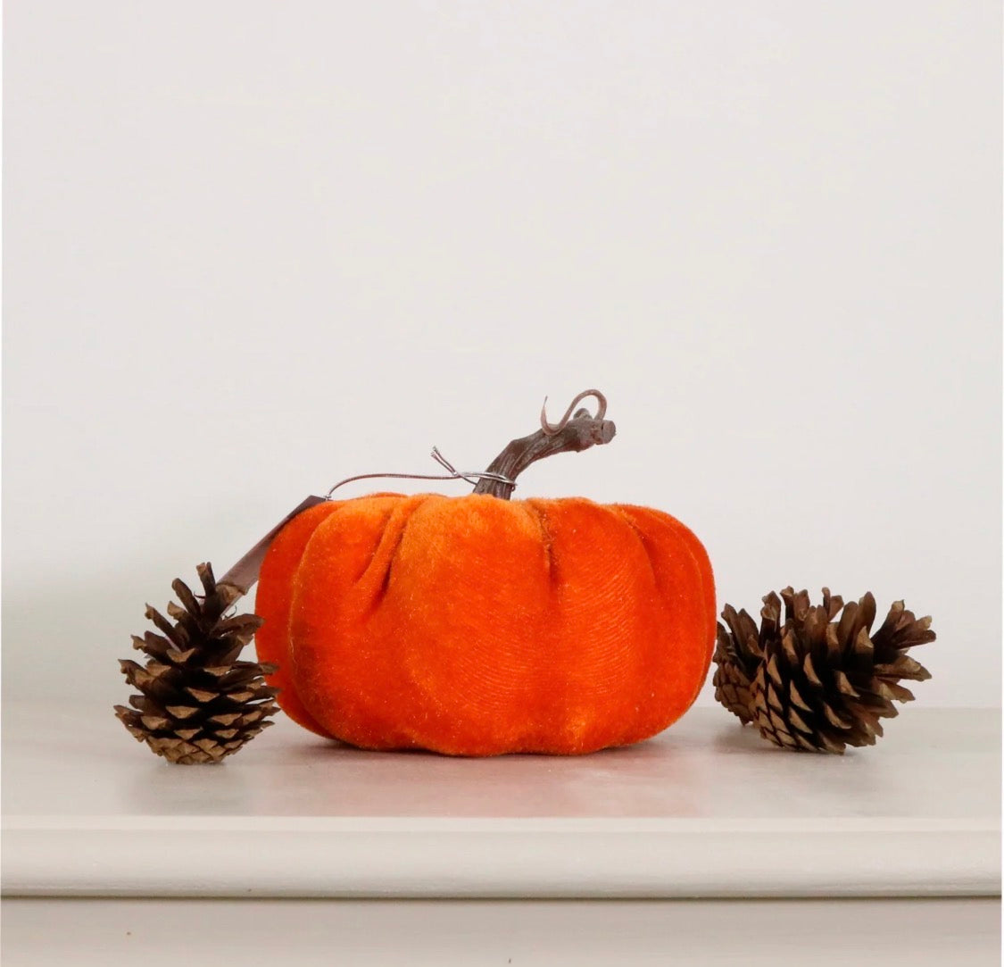 Autumn single velvet pumpkin 14cm