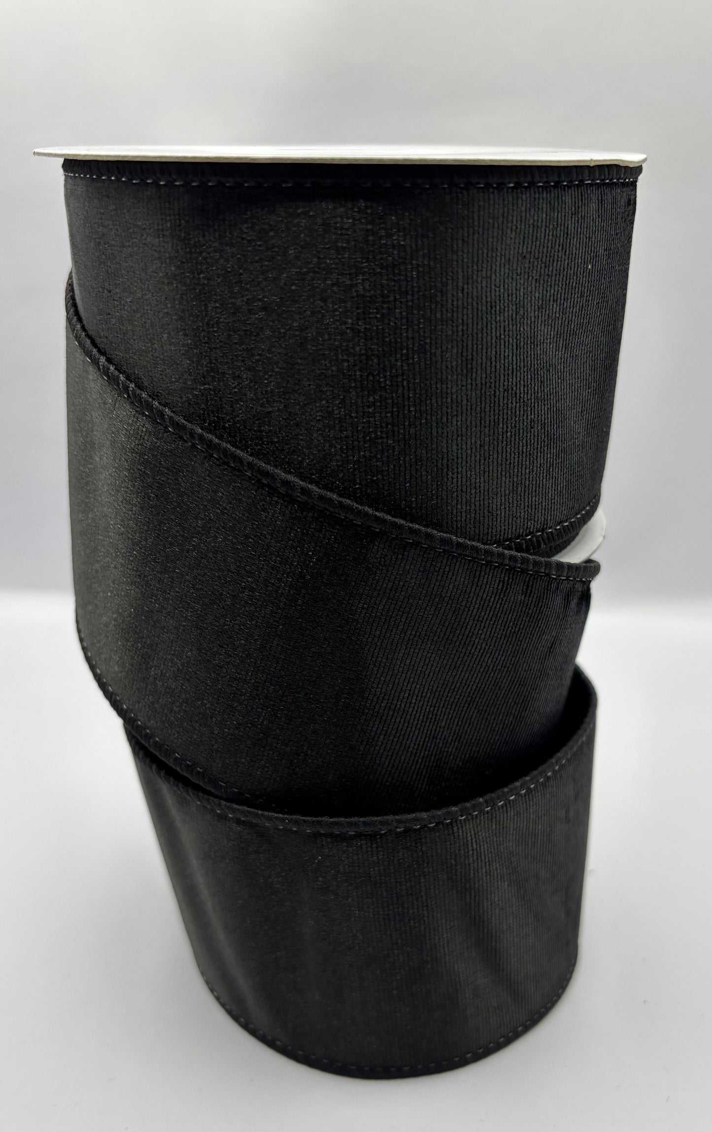 63mm Black Velvet Wired Christmas Ribbon