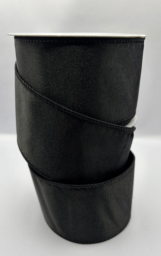 63mm Black Velvet Christmas Ribbon Per Metre