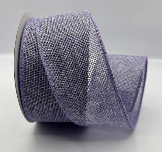 Jute Wired Lilac Ribbon 50mm x 10 Mtrs