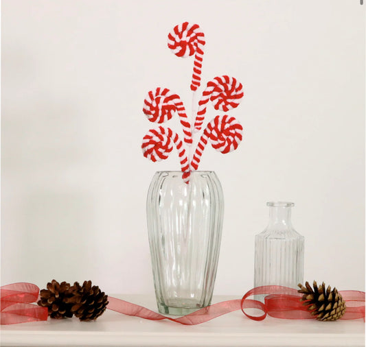 Xmas Curly Candy Cane Pic 38cm