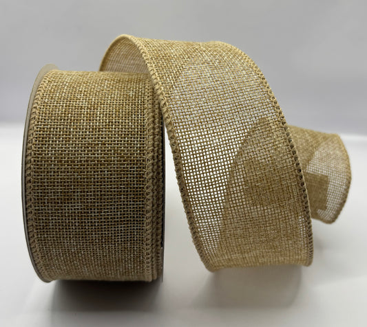 Jute Wired Natural Ribbon 50mm x 10 Mtrs