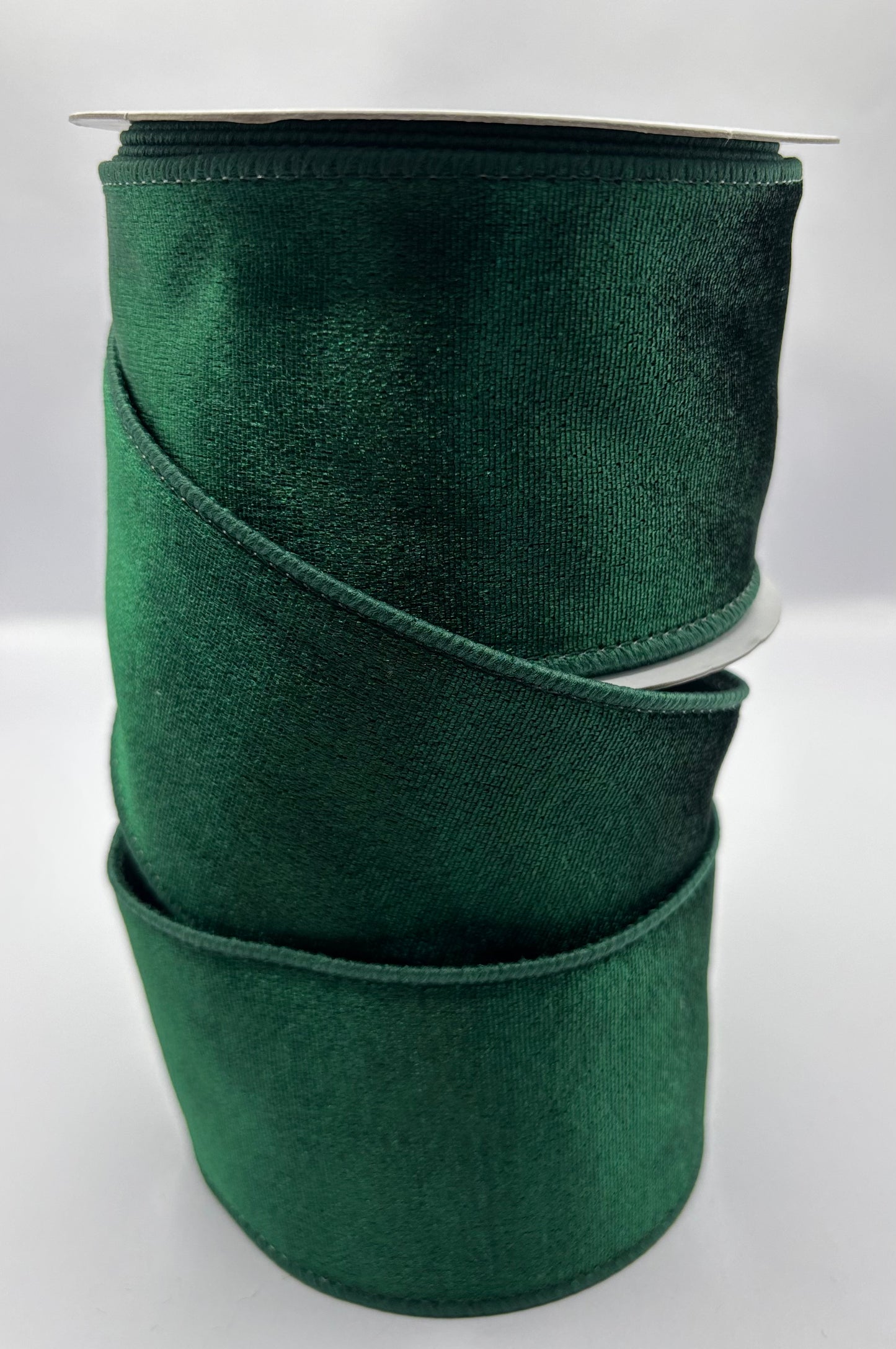 63mm Bottle Green Velvet Christmas Ribbon Per Metre