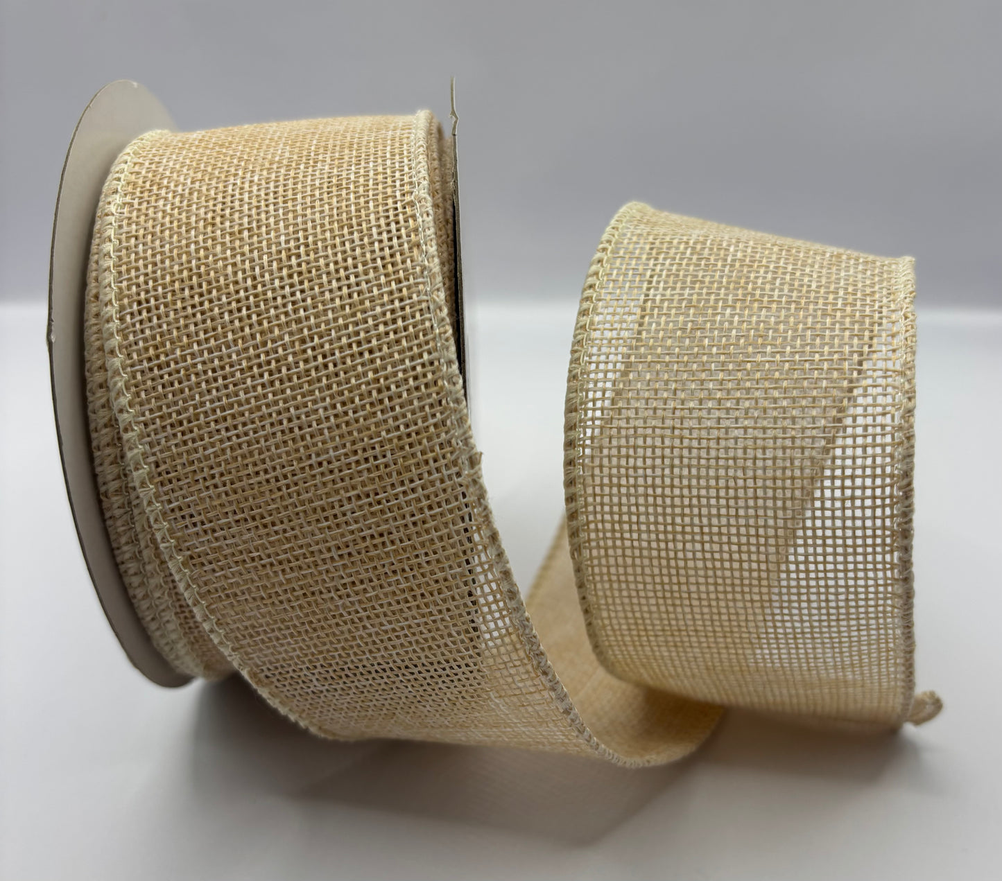 Jute Wired Cream Ribbon 50mm x 10 Mtrs