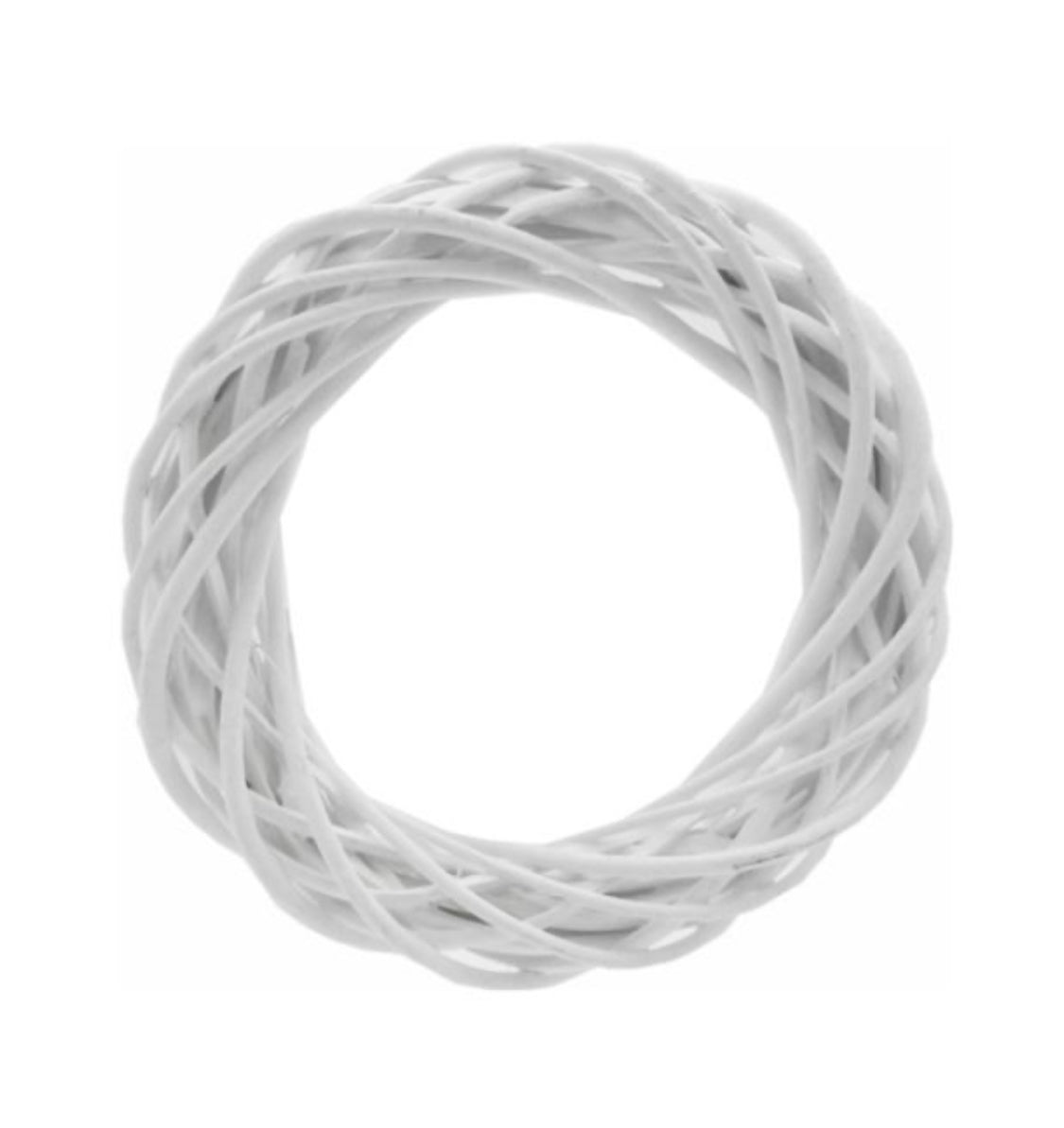 25cm White Wicker Wreath