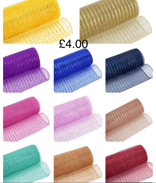 Economy Metallic Deco Mesh 25cm x 9.1m