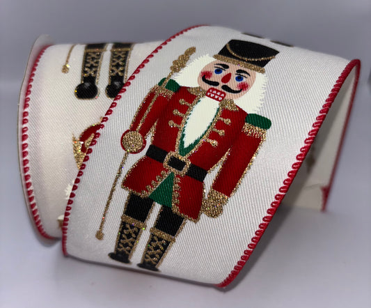 Christmas Wired Nutcracker Ribbon 2.5" x 9.1m