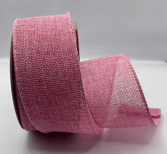 Jute Wired Pink Ribbon 50mm x 10 Mtrs