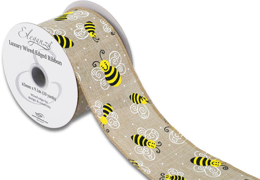 Wired Bee  Ribbon 2.5" x 10 yards