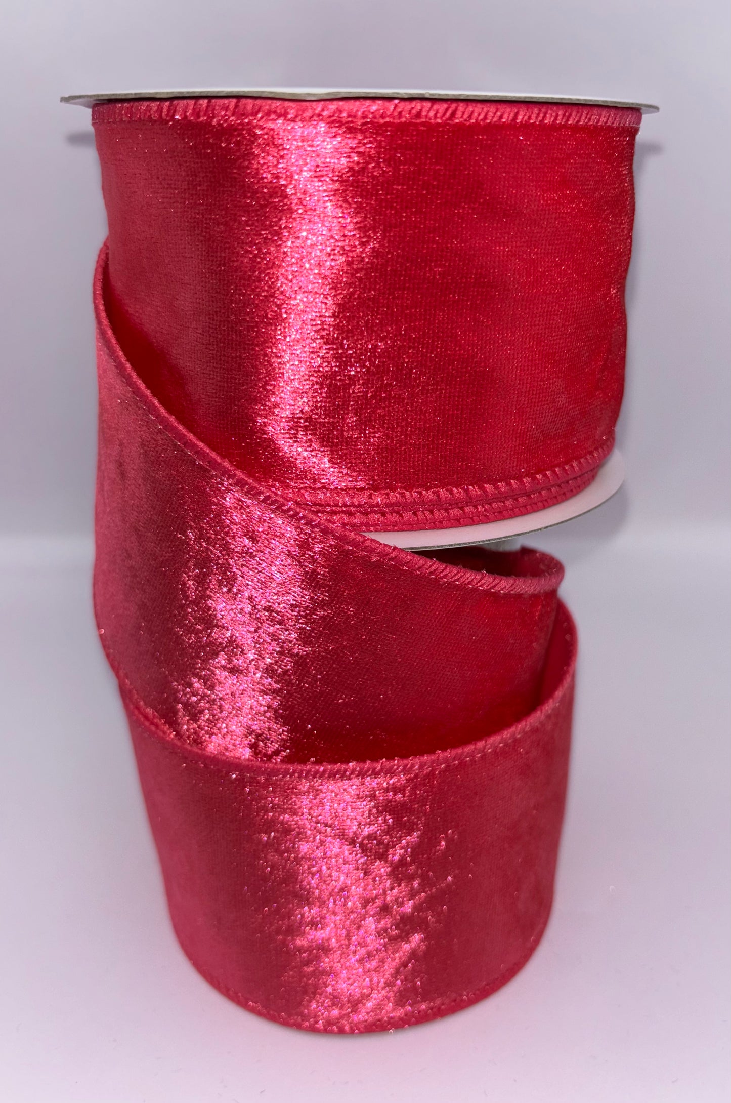 63mm Cerise Velvet Christmas Ribbon Per Metre