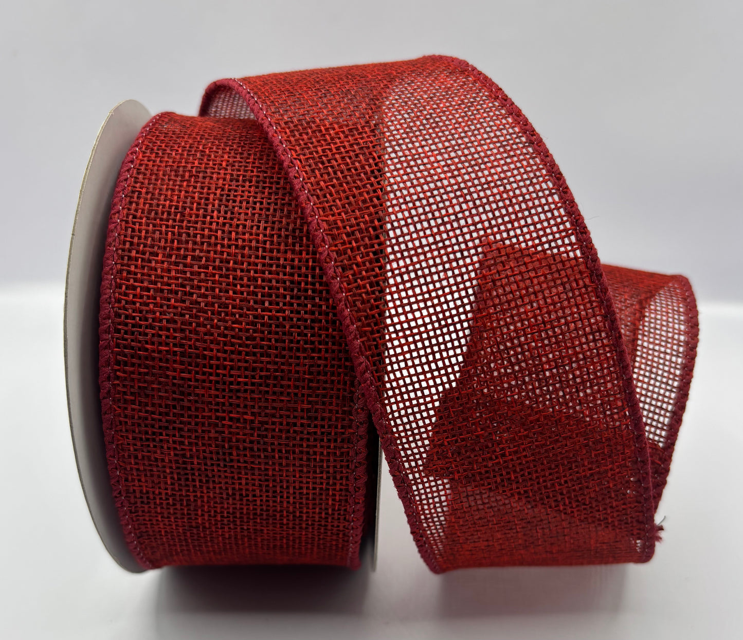 Jute Wired Dark Red  Ribbon 50mm x 10 Mtrs