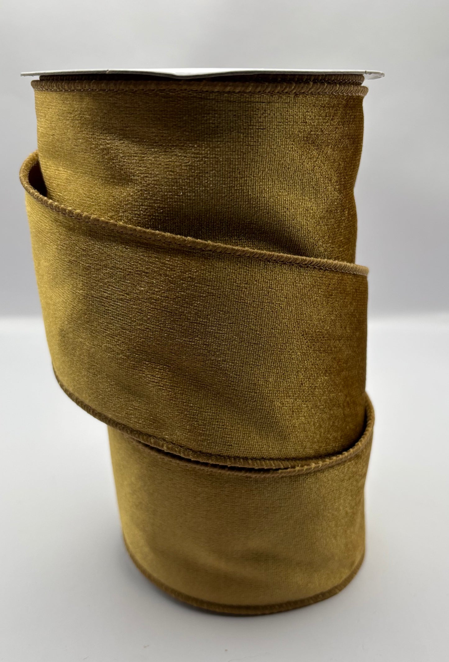 63mm Gold Velvet Wired Christmas Ribbon