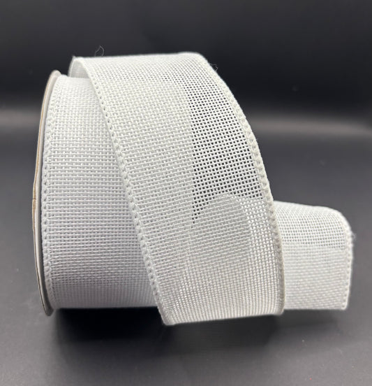 Jute Wired White Ribbon 50mm x 10 Mtrs