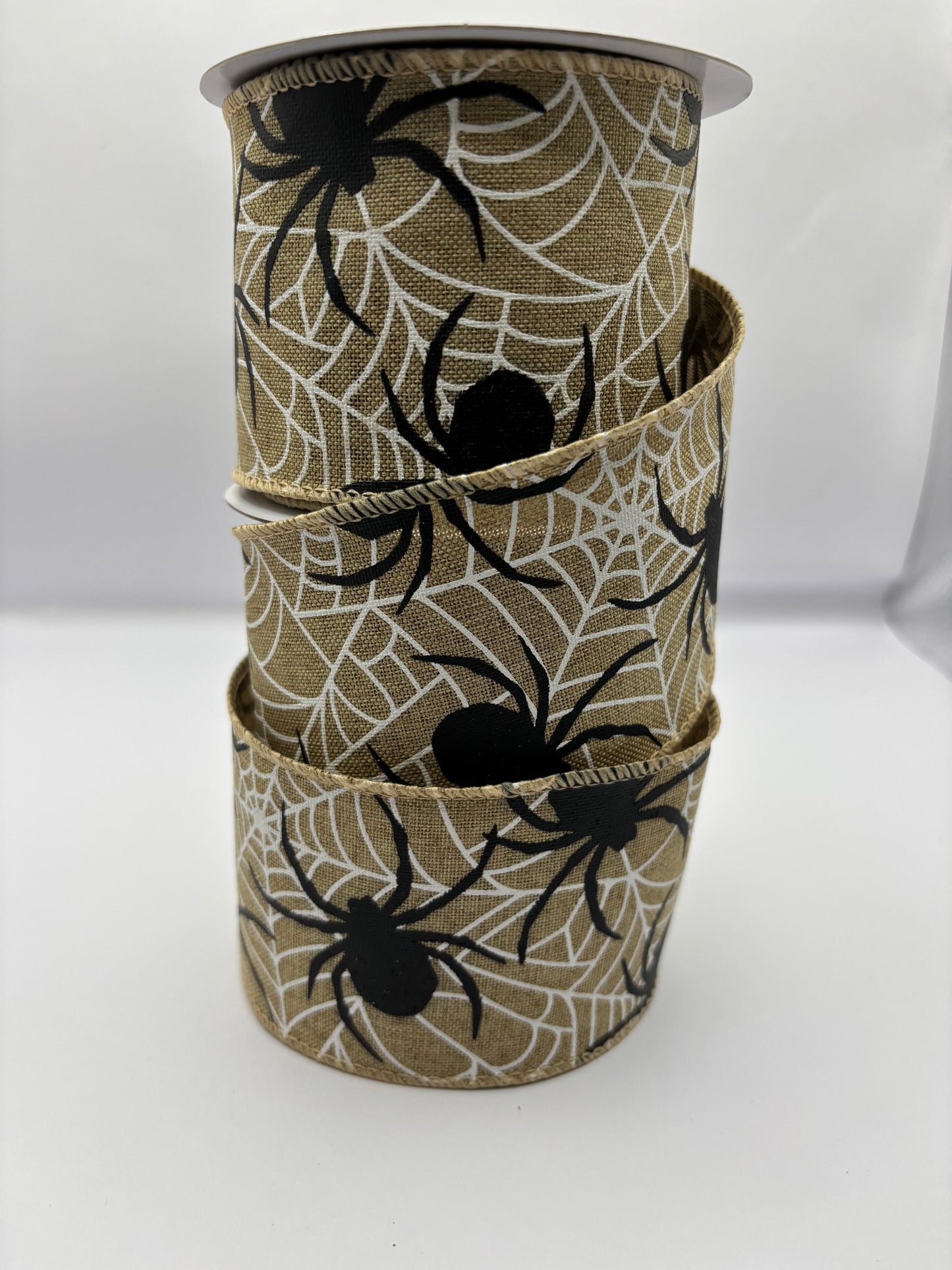 Wired Black Spider Halloween Ribbon 2.5" x 10 Yards