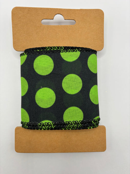 Carded Halloween Polka Dot Wired Ribbon