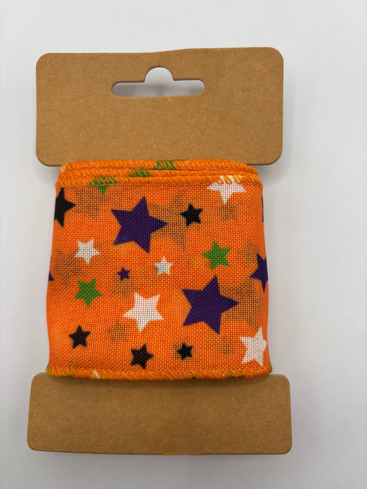 Carded Halloween Star Mix Wired Ribbon