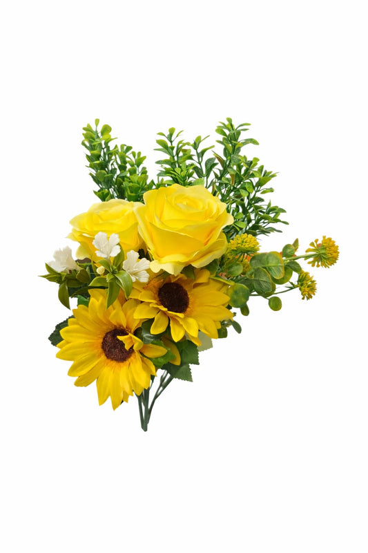 Yellow Flower Wreath Kits on a 25cm wicker base