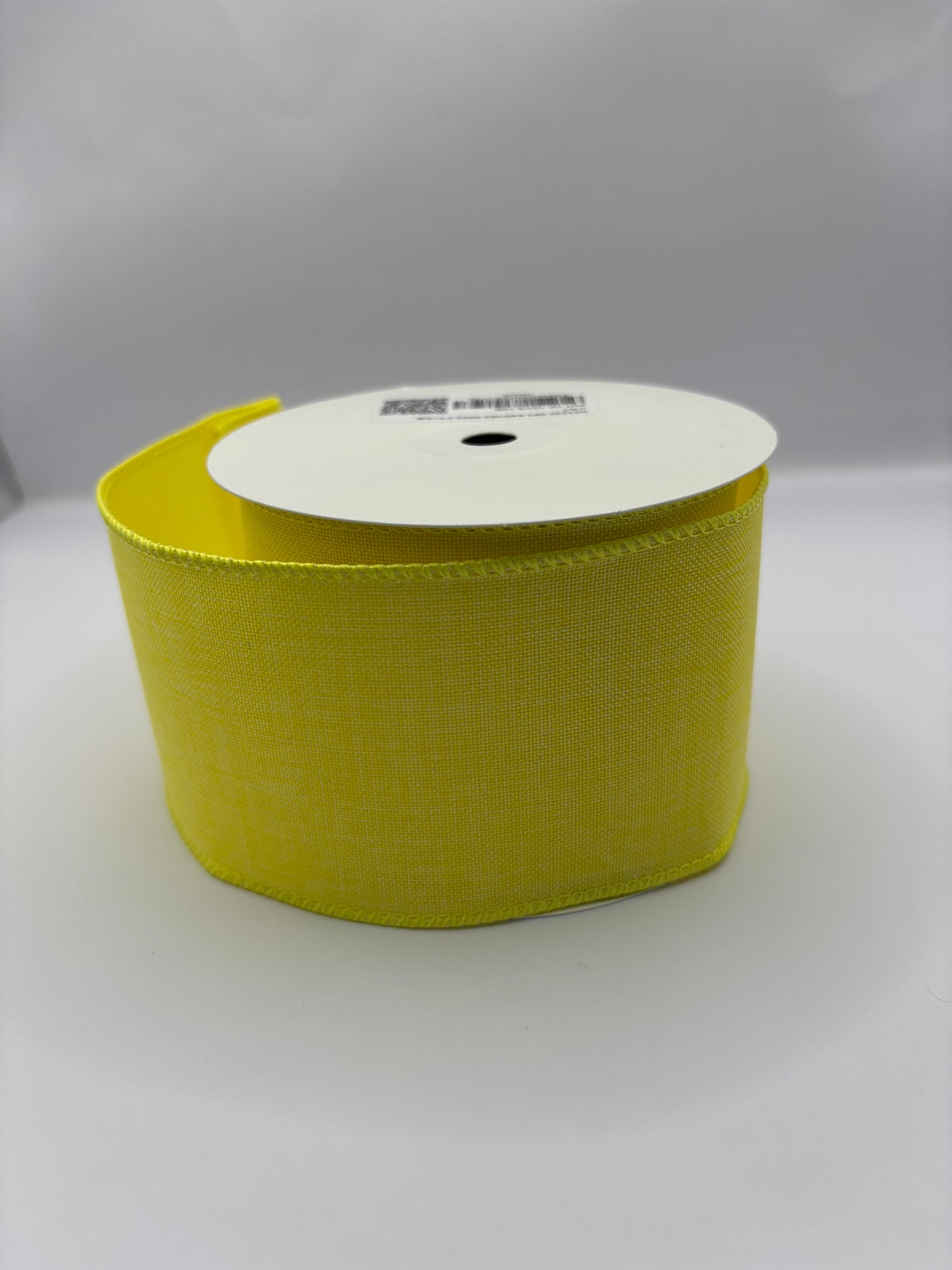 63mm Yellow Burlap Wired Ribbon
