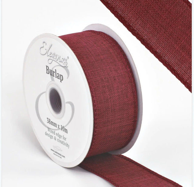 Wired  Poly Burlap - 38mm & 63mm Various Colours Available