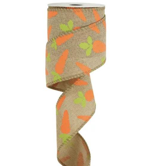 Wired Easter Carrot Ribbon 63mm £1 per metre