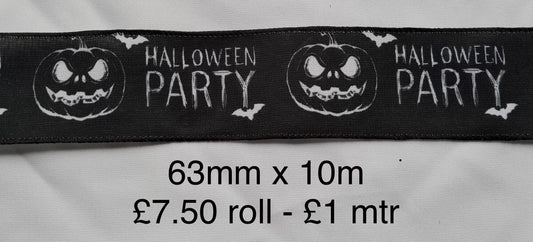 Wired Halloween Party Ribbon 2.5" x 10 Yards