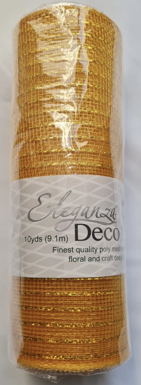 Metallic Deco Mesh 10" x 10 yards available in various colours