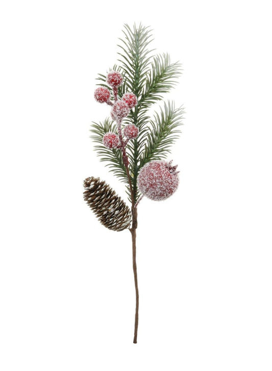 Xmas 38cm Snowy Berry and Pinecone pic