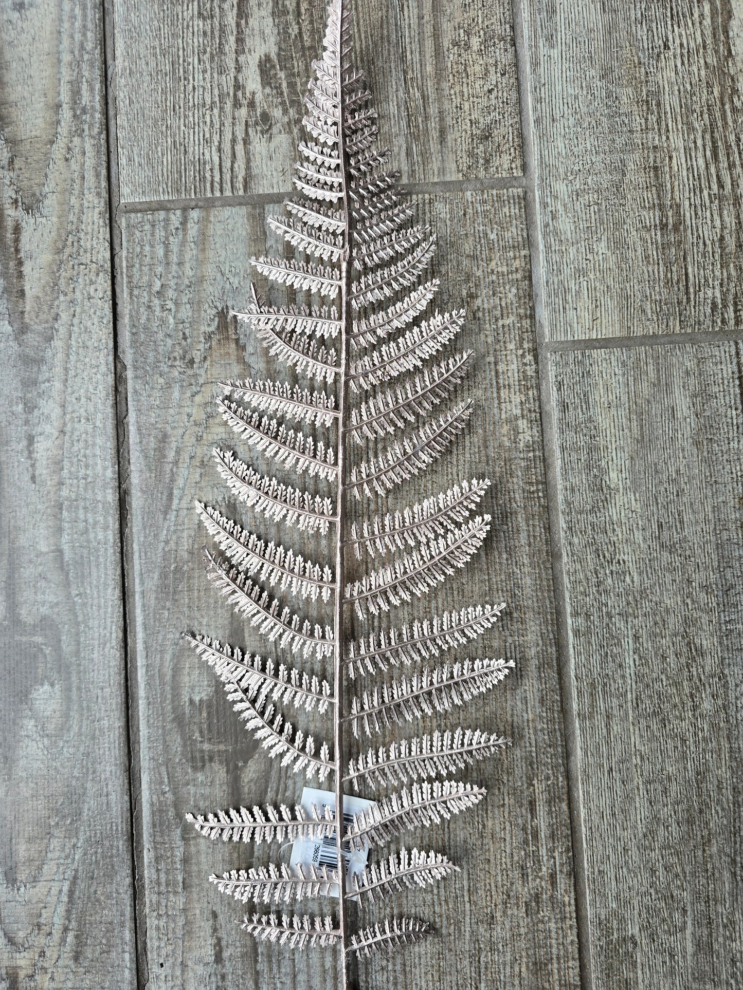 Xmas Plastic Chrome Fern Stem pic Rose Gold 77cm