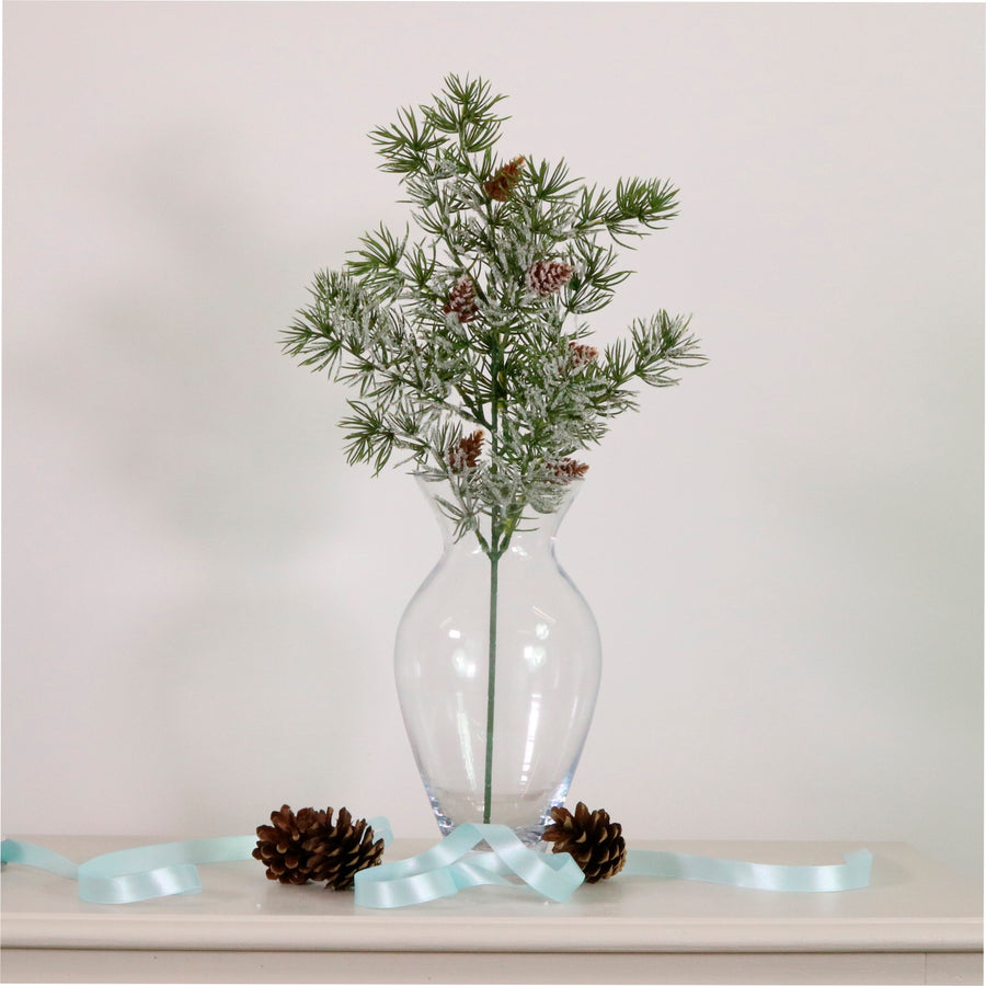 Xmas Frosty Pine Spray pic Snowy Green 50cm