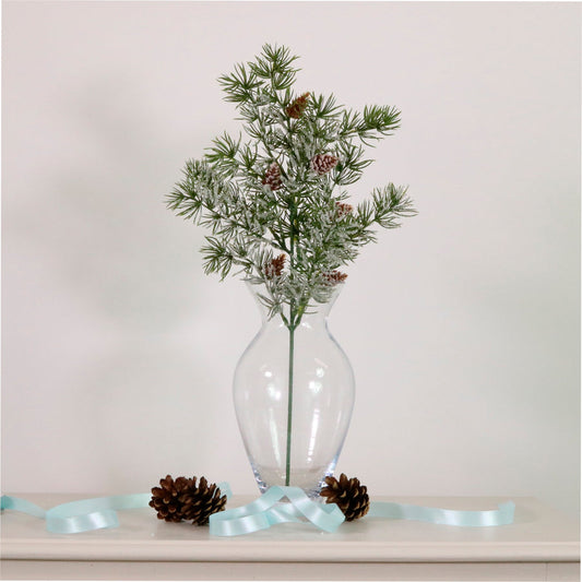 Xmas Frosty Pine Spray pic Snowy Green 50cm
