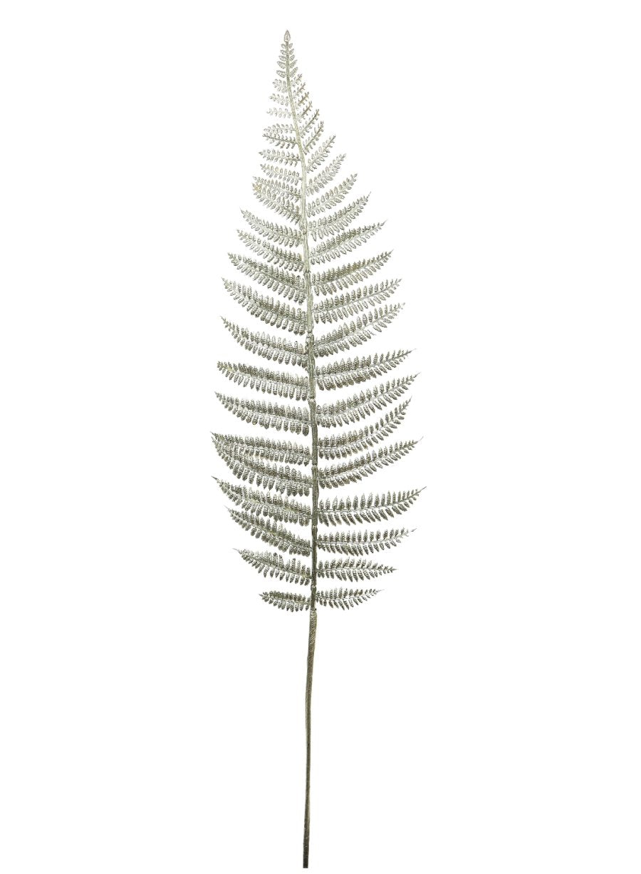 Xmas Plastic Chrome Fern Stem pic Champagne 77cm