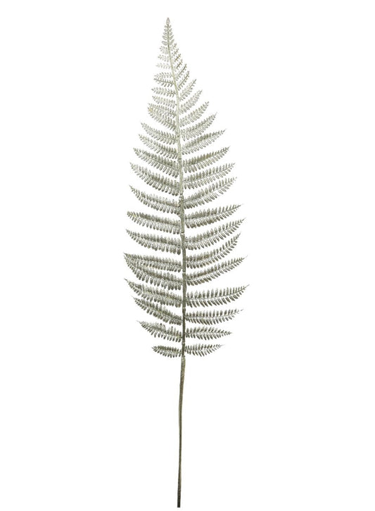 Xmas Plastic Chrome Fern Stem pic Champagne 77cm